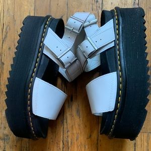 White Dr. Martens Voss Quad Platform Sandal